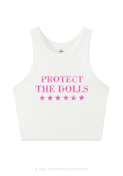 Glitter Protect The Dolls Pride Y2K Crop Tank Top Cherrykitten