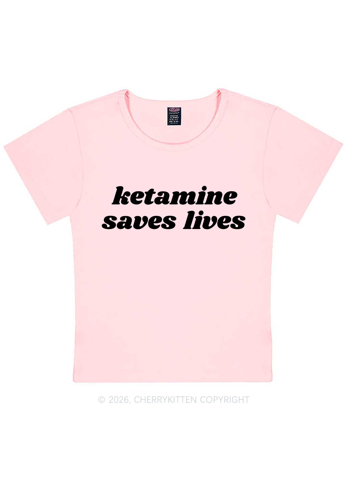 Kxxamine Saves Lives Y2K Baby Tee Cherrykitten