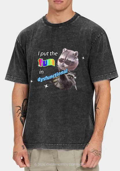 I Put The Fun In Dysfunctional Y2K Washed Tee Cherrykitten