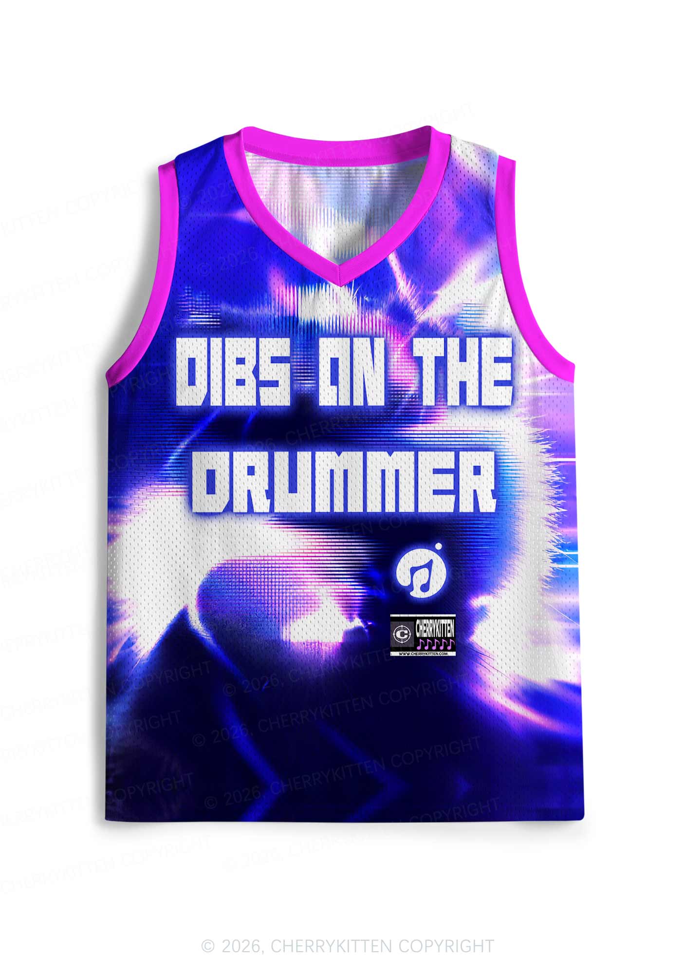 Blue Sound Wave Dibs On Drummer Y2K Sport Jersey Tank Cherrykitten
