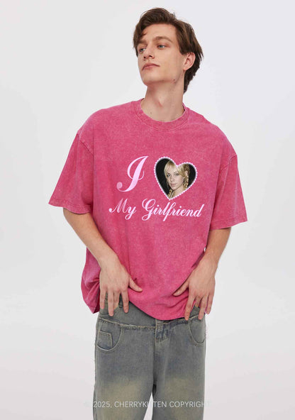Custom Heart My Bf GF Y2K Shirts Washed Tee Cherrykitten