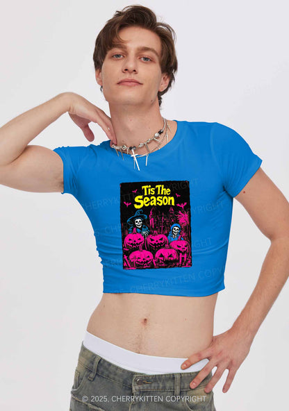 Halloween Tis The Season Skull Y2K Baby Tee Cherrykitten