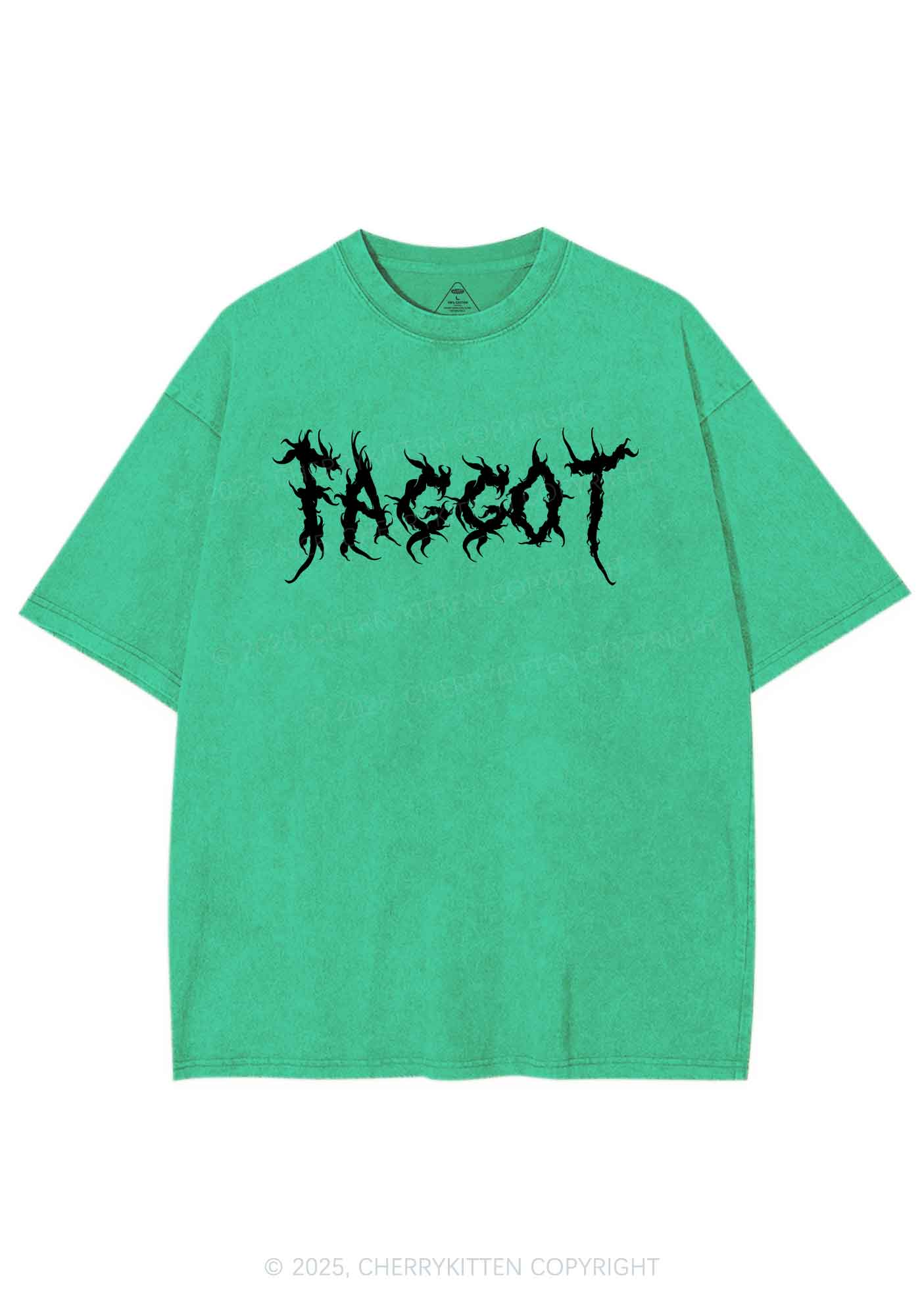 Punk Faggot Pride Y2K Shirts Washed Tee Cherrykitten