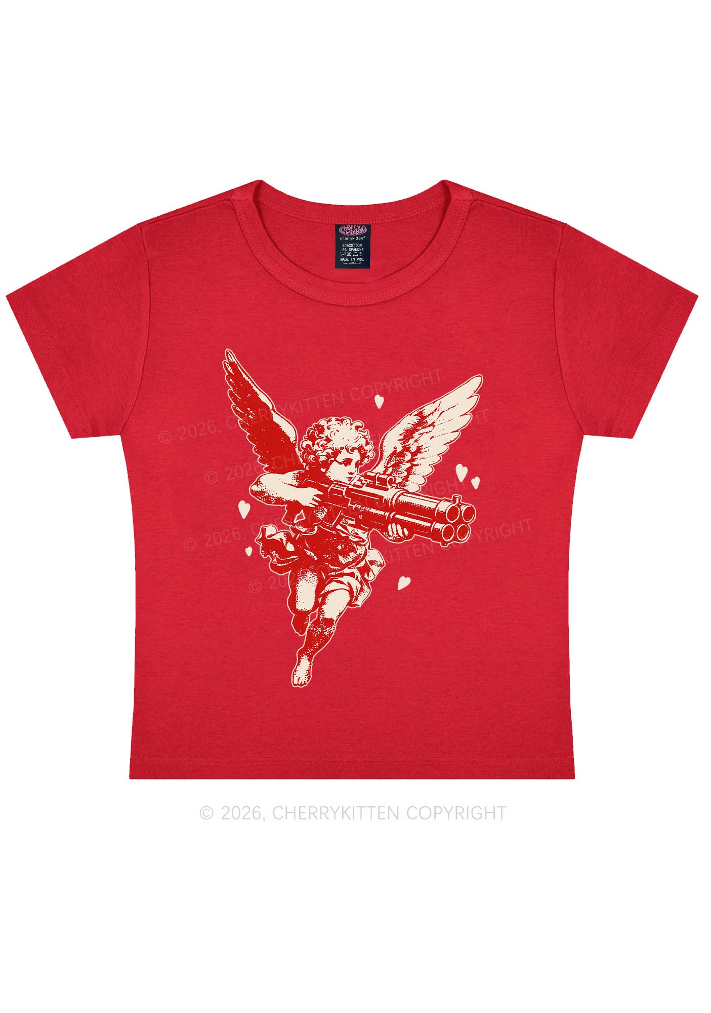 Rebel Cupid Valentine's Day Y2K Baby Tee Cherrykitten