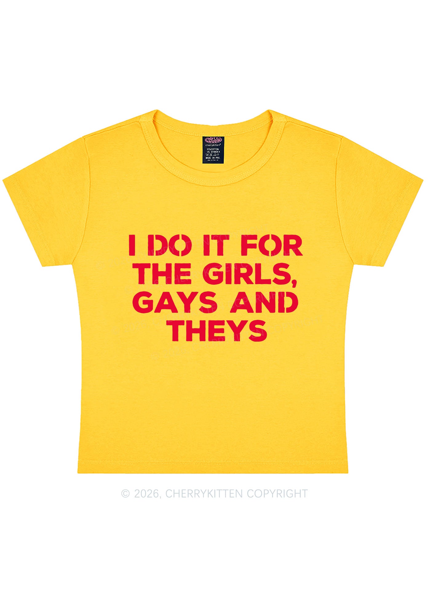 Girls Gays Theys Pride Y2K Baby Tee Cherrykitten