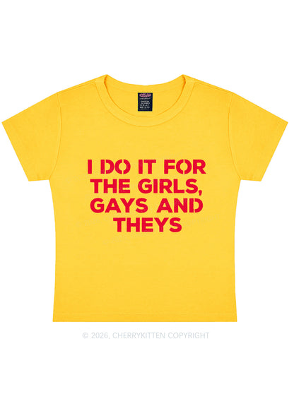 Girls Gays Theys Pride Y2K Baby Tee Cherrykitten