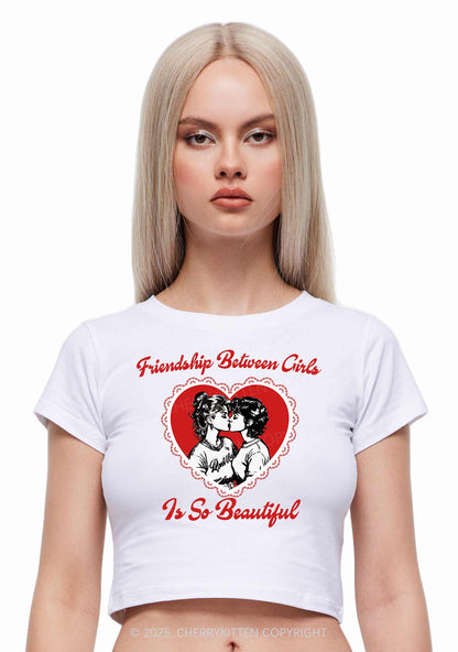 Friendship Between Girls Pride Y2K Baby Tee Cherrykitten