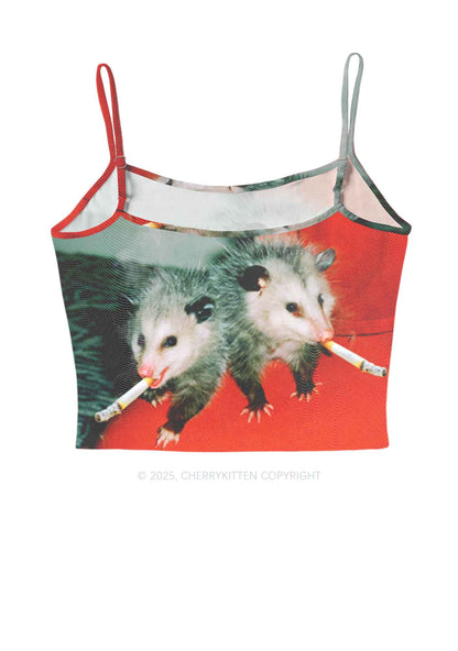 Smoking Badass Rats Y2K Mesh Cami Tank Cherrykitten