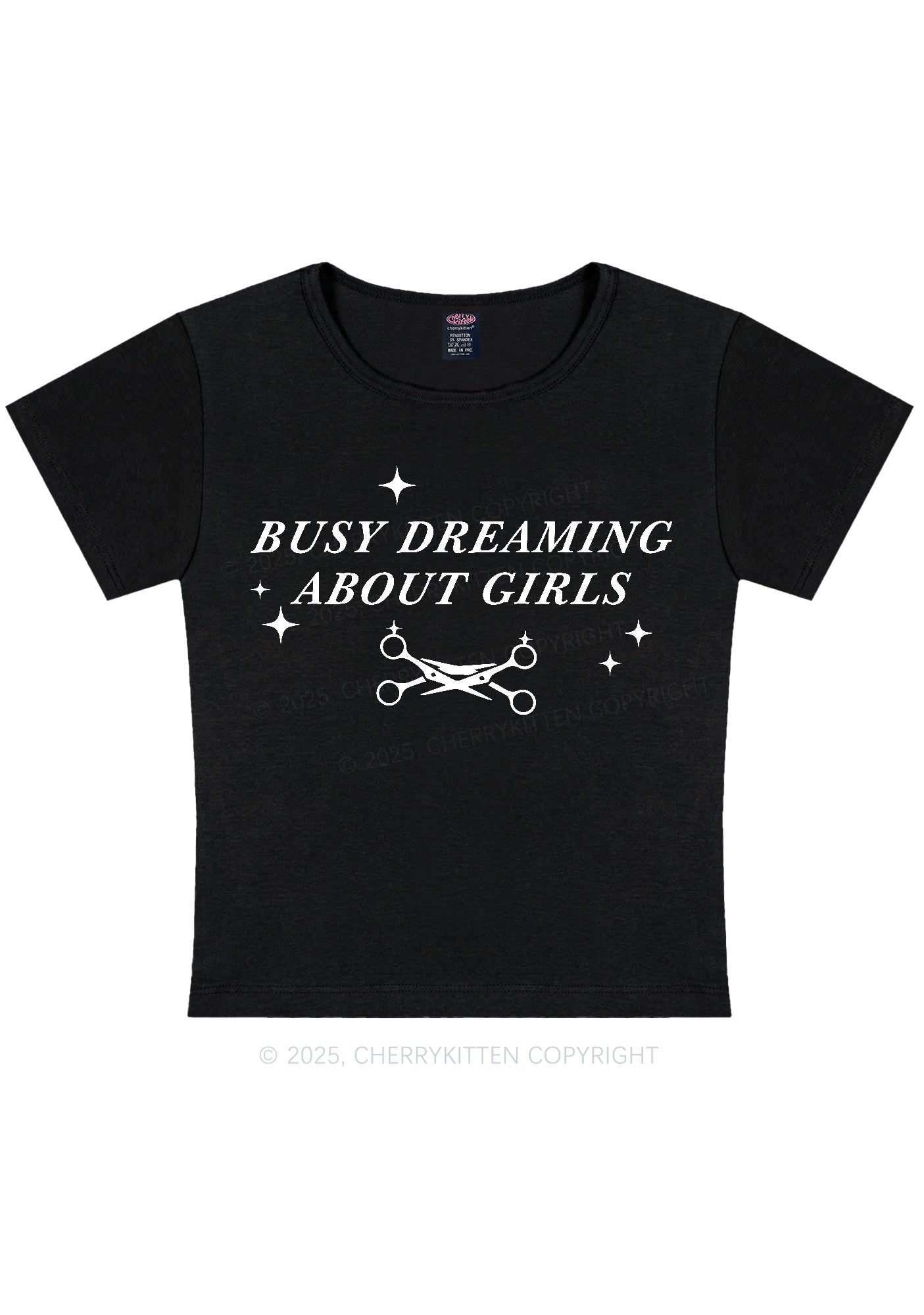 Busy Dreaming About Girls Pride Y2K Baby Tee Cherrykitten