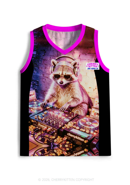 Club DJ Raccoon Y2K Sport Jersey Tank Cherrykitten