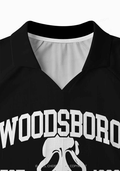 Halloween Custom Black Horror Club Y2K Sport Long Sleeve Jersey Shirts Cherrykitten