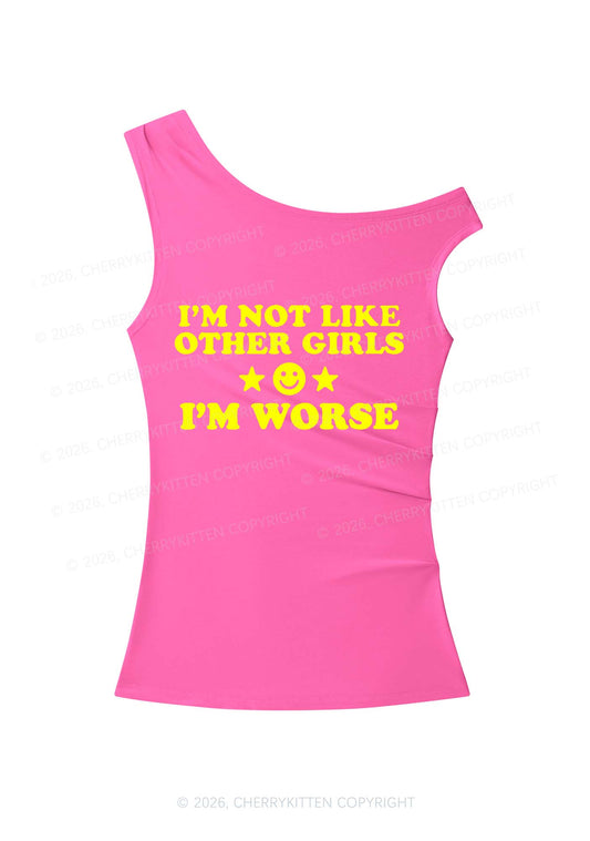 Im Worse Y2K Off Shoulder Tank Top Cherrykitten