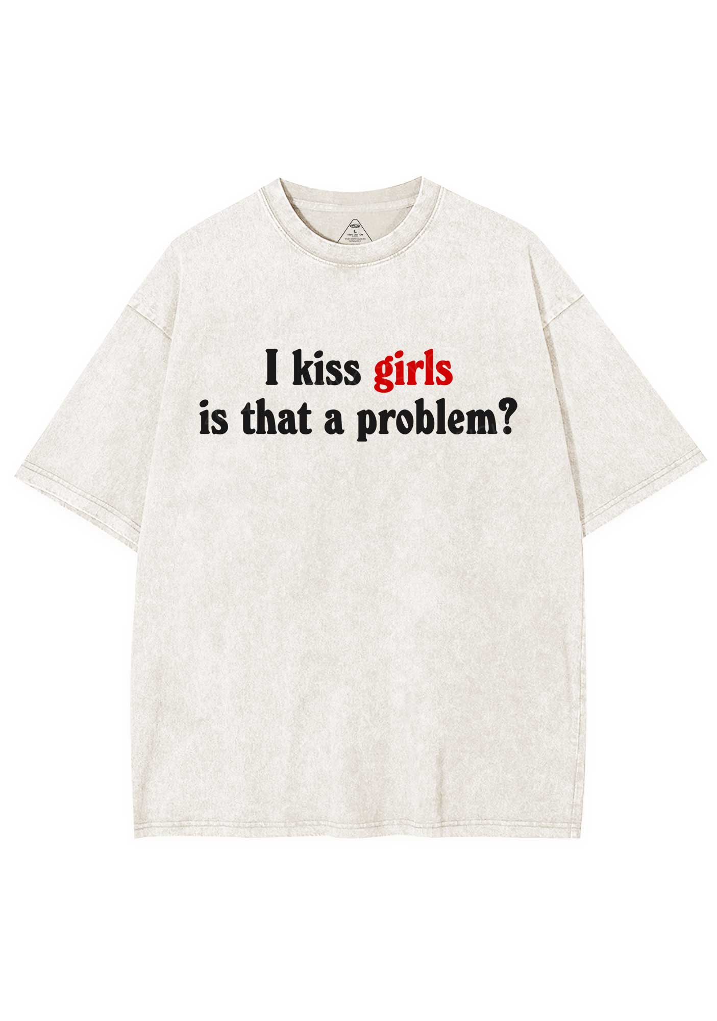 I Kiss Girls Y2K Shirts Washed Tee Cherrykitten