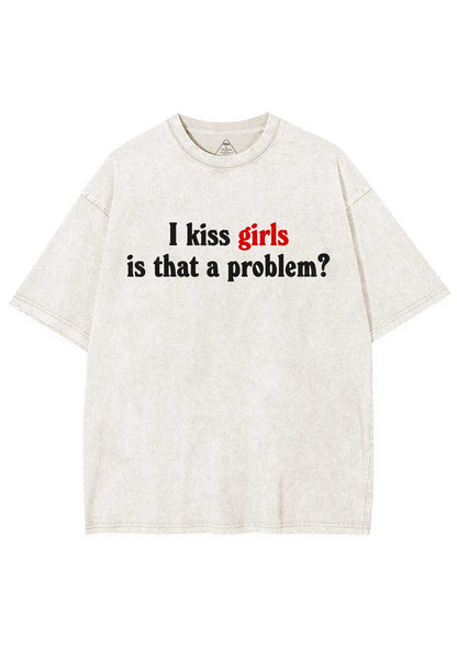 I Kiss Girls Y2K Shirts Washed Tee Cherrykitten