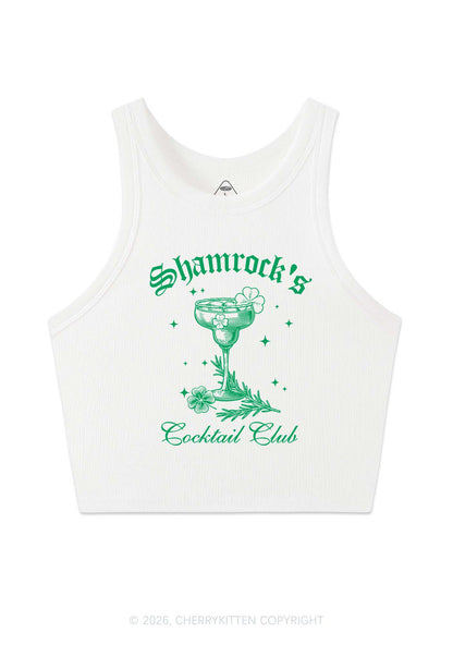Shamrocks Coctail Club St Patricks Y2K Crop Tank Top Cherrykitten