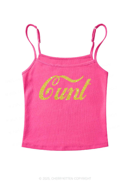 Glitter Special Cxxt Y2K Spaghetti Strap Cami Cherrykitten