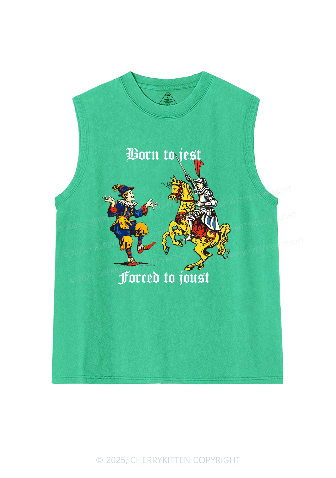 Born to Jest Forced to Joust Y2K Washed Muscle Tank Cherrykitten