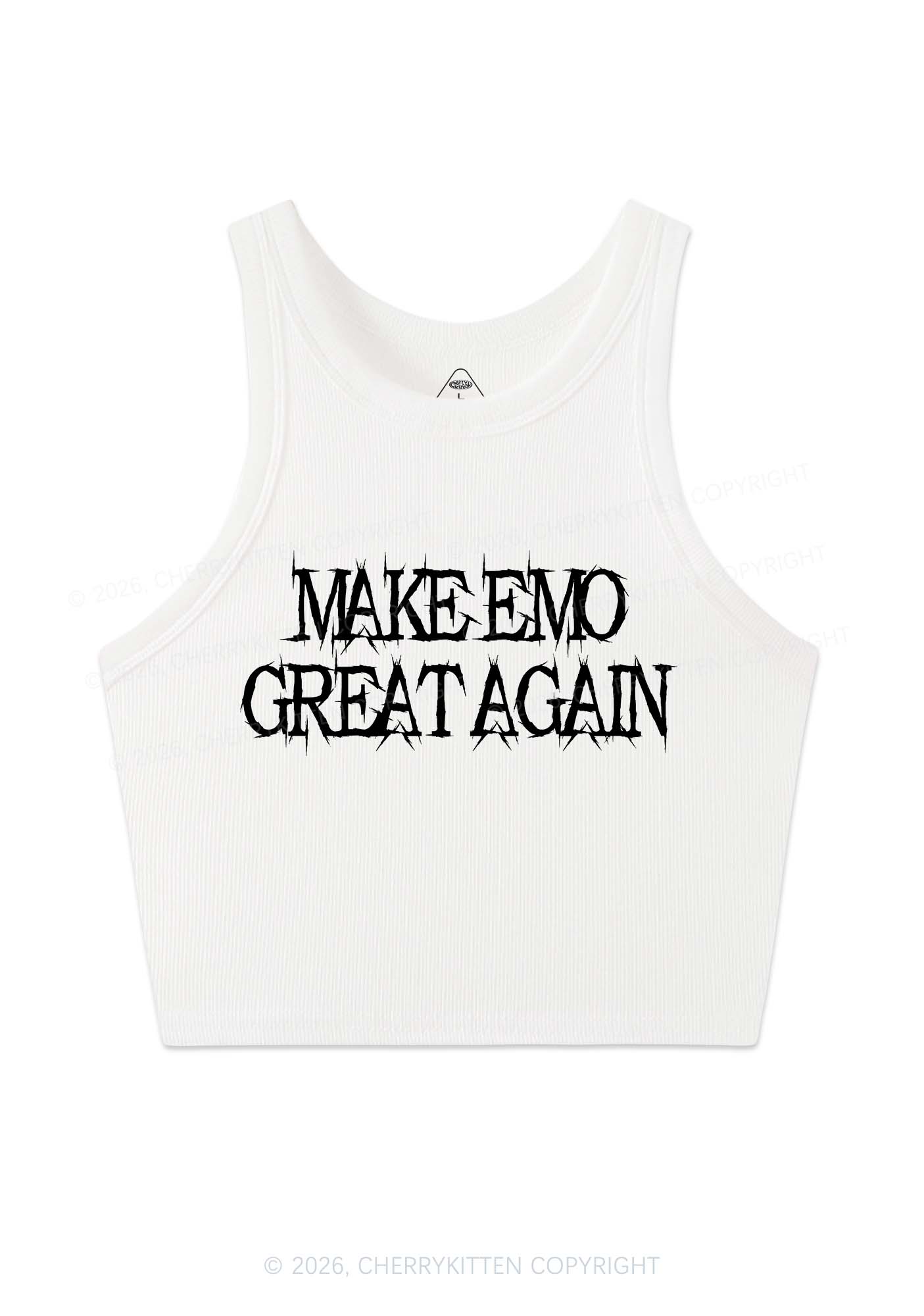 Make Emo Great Again Y2K Crop Tank Top Cherrykitten