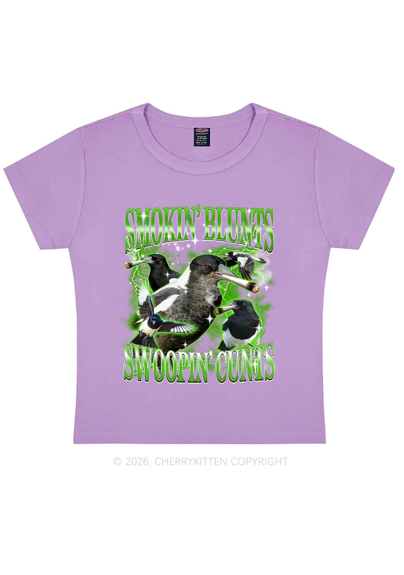 Smokin Blunts Swoopin Cxxts Y2K Baby Tee Cherrykitten