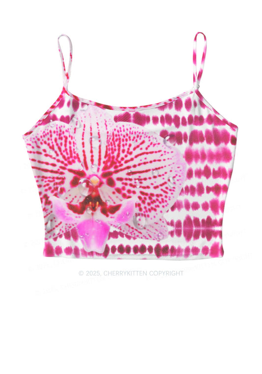 Pink Orchid Dewdrops Y2K Mesh Cami Tank Cherrykitten