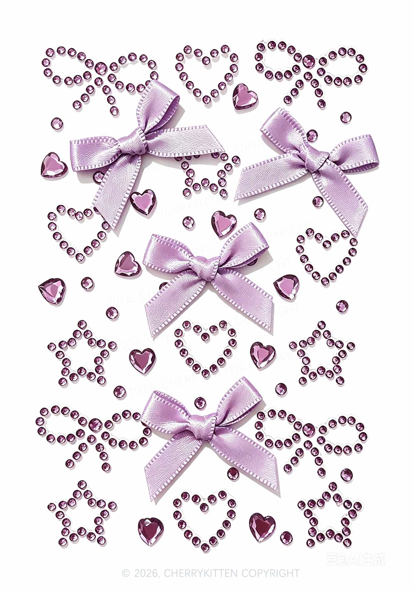 1pc Butterfly Rhinestone Y2K Face Sticker Cherrykitten
