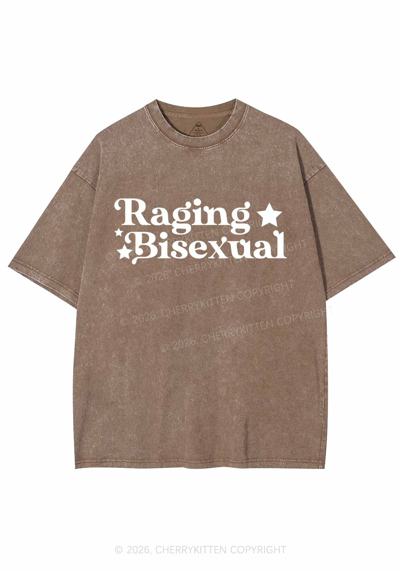 Raging Bisexual Stars Pride Y2K Shirts Washed Tee Cherrykitten