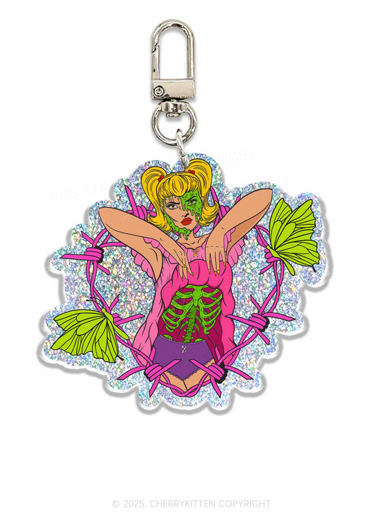 Halloween Gore Doll 1Pc Y2K Glitter Keychain Cherrykitten