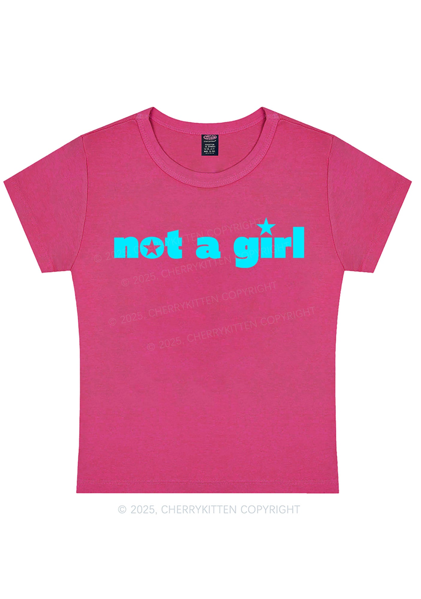 Not A Girl Y2K Baby Tee Cherrykitten
