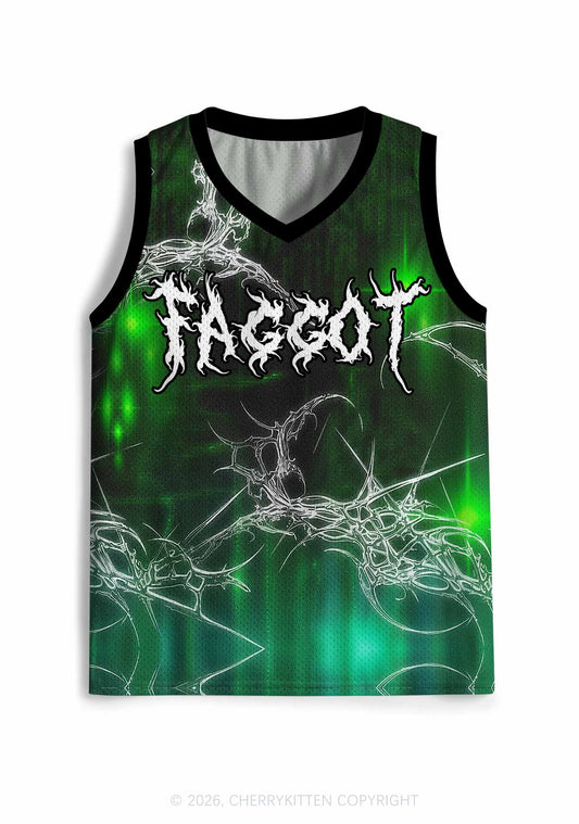 Green Gothic Faggot Pride Y2K Sport Jersey Tank Cherrykitten