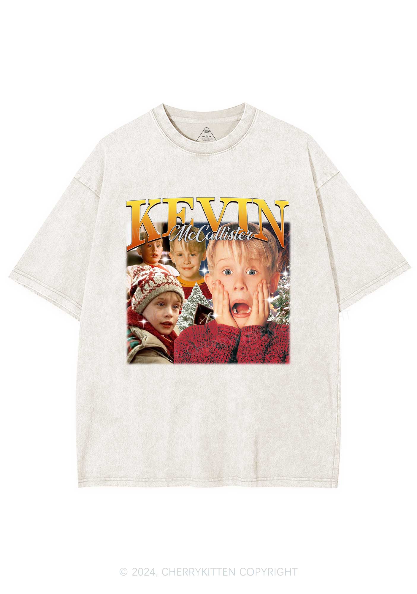 Christmas Kevin Alone Y2K Washed Tee Cherrykitten