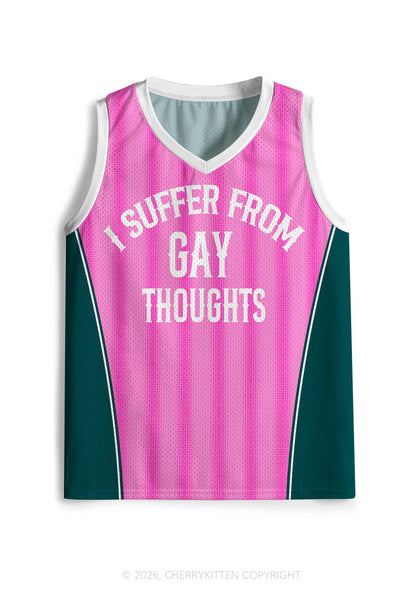 Pink Green Gay Thoughts Pride Y2K Sport Jersey Tank Cherrykitten