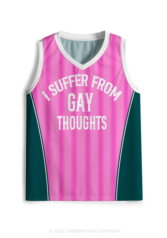 Pink Green Gay Thoughts Pride Y2K Sport Jersey Tank Cherrykitten