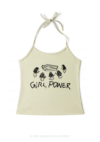 Girls Power Y2K Halter Neck Cami Cherrykitten
