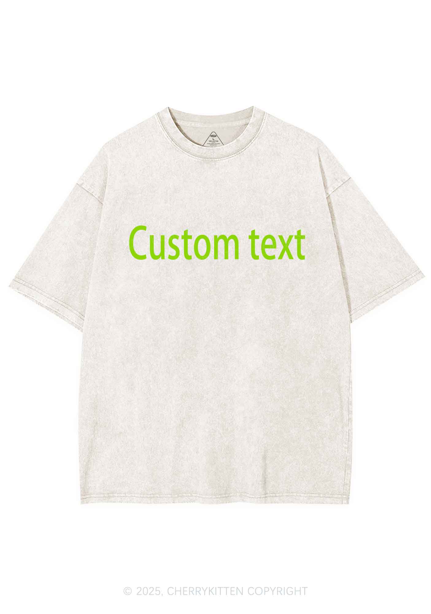 Custom Brat Text Y2K Shirts Washed Tee Cherrykitten