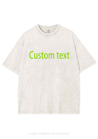 Custom Brat Text Y2K Shirts Washed Tee Cherrykitten