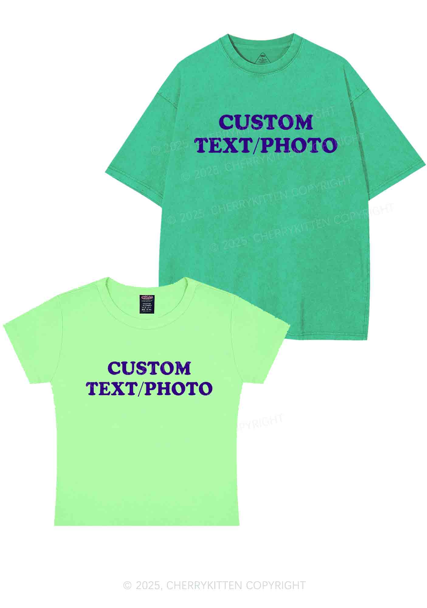 Custom Text Y2K Valentine's Day Couple Shirt Cherrykitten