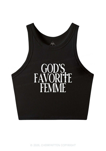 Gods Favorite Femme Pride Y2K Crop Tank Top Cherrykitten