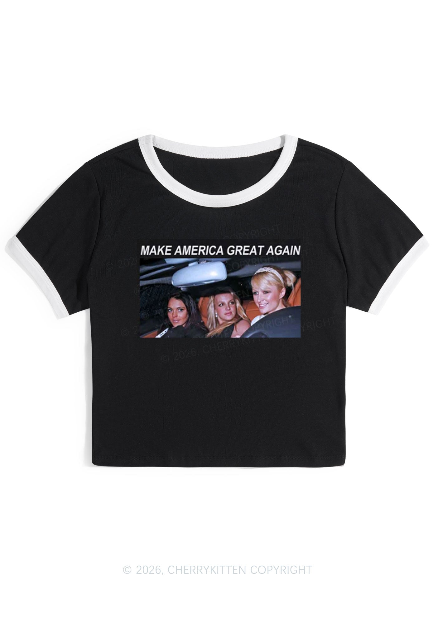 Make America Great Again Y2K Ringer Tee Cherrykitten