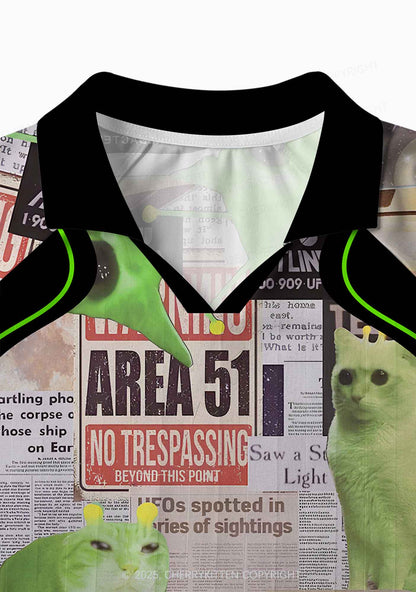 Custom Green Alien Kitten Y2K Sport Long Sleeve Jersey Shirts Cherrykitten