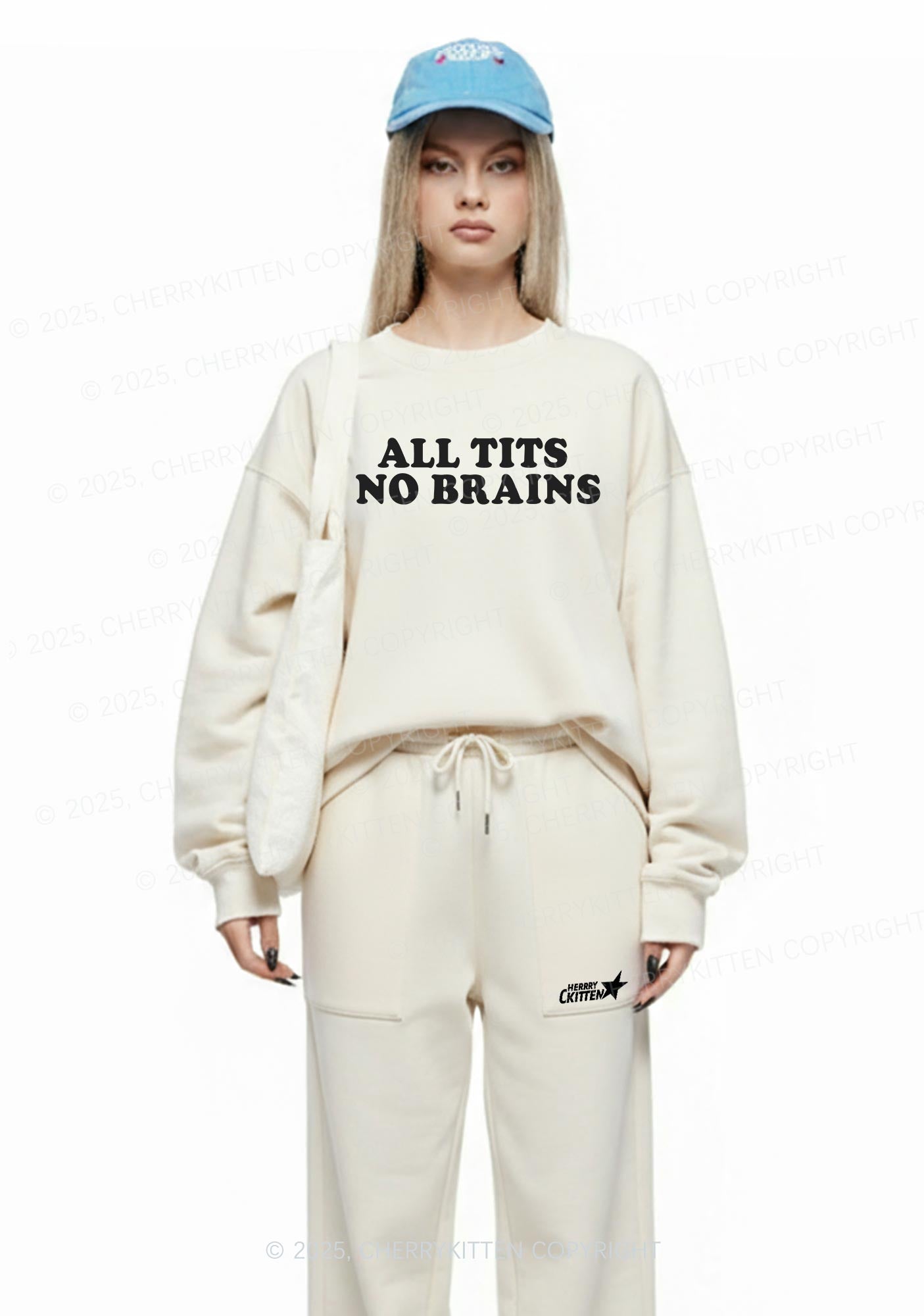 All Txts No Brains Y2K Fleece Sweatshirts Set Cherrykitten