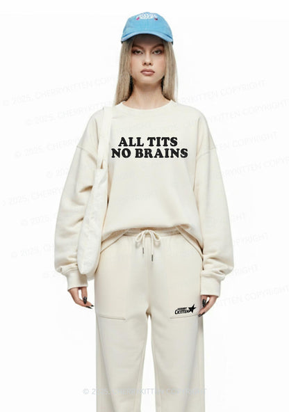 All Txts No Brains Y2K Fleece Sweatshirts Set Cherrykitten