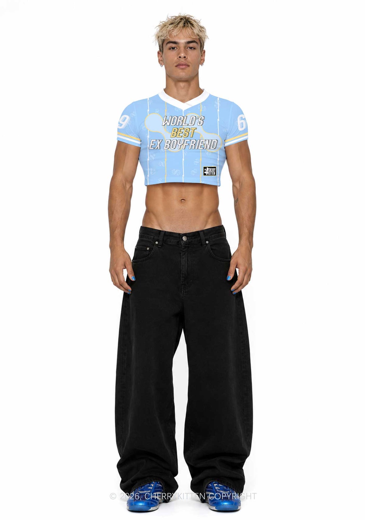 Best Ex Boyfriend Y2K Crop Football Jersey Shirts Cherrykitten