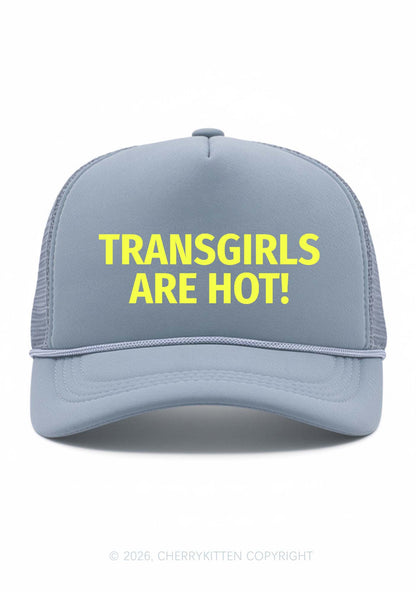 Transgirls Are Hot Pride Y2K Trucker Hat Cherrykitten