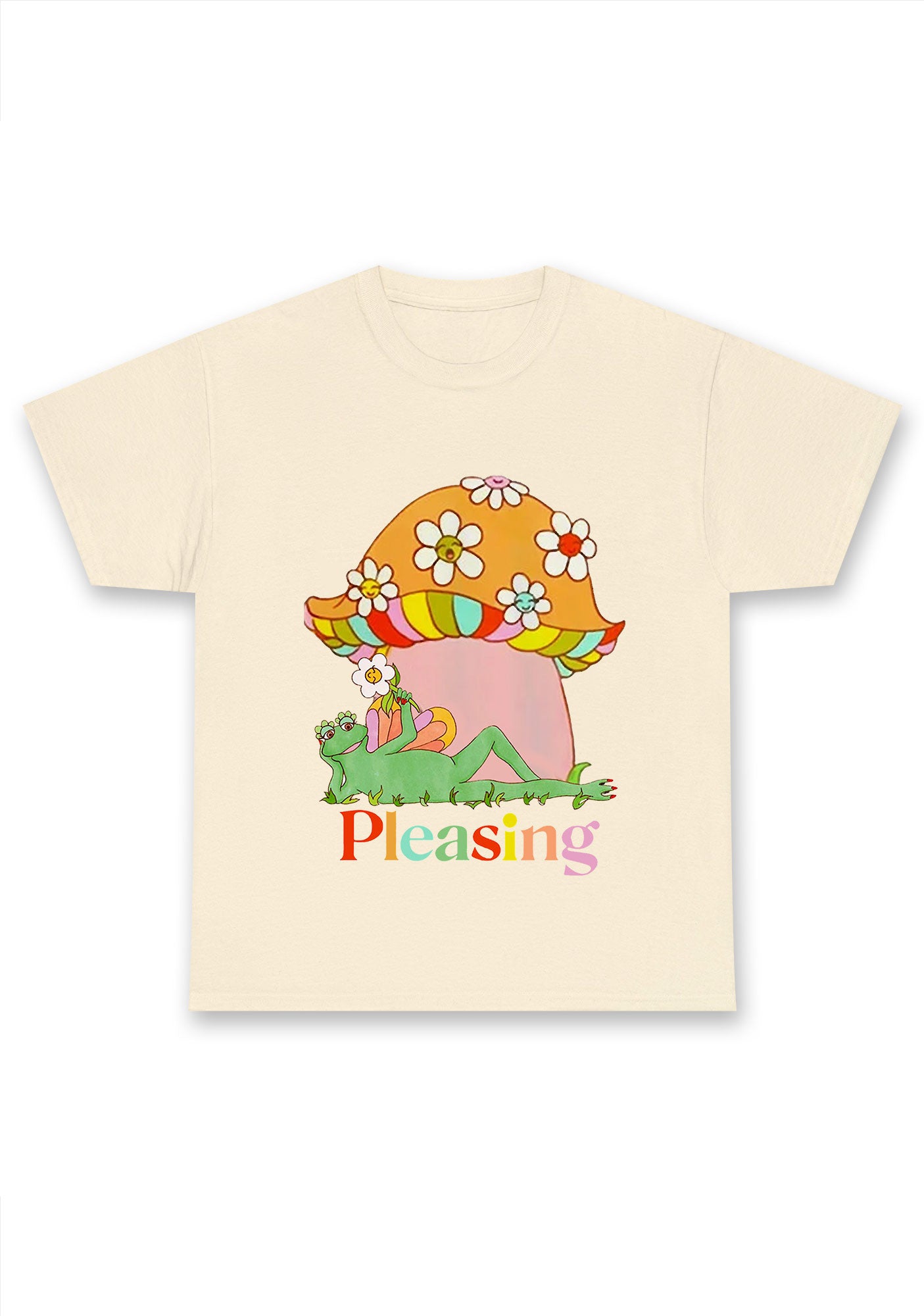 Pleasing Flowers Mushroom Frog Chunky Shirt