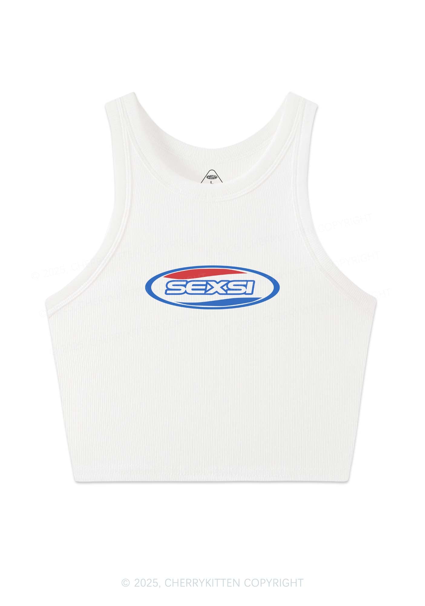 Sexsi Slogan Y2K Crop Tank Top Cherrykitten