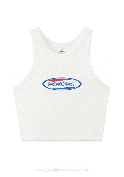 Sexsi Slogan Y2K Crop Tank Top Cherrykitten