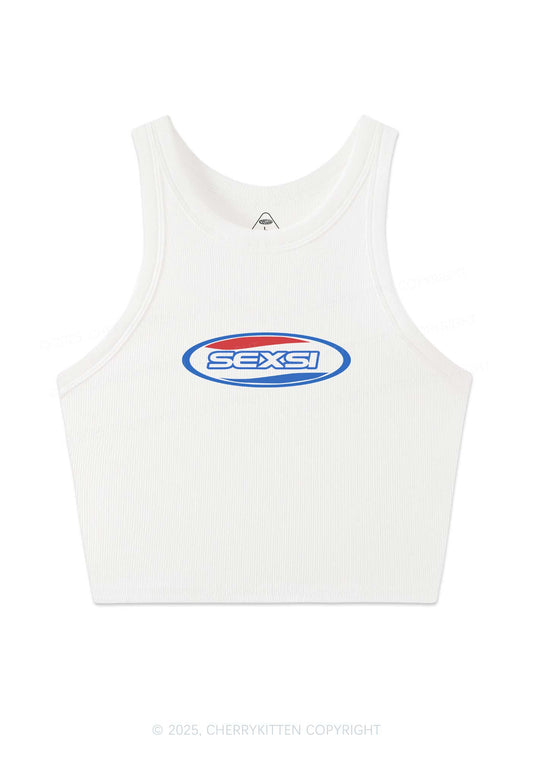 Sexsi Slogan Y2K Crop Tank Top Cherrykitten