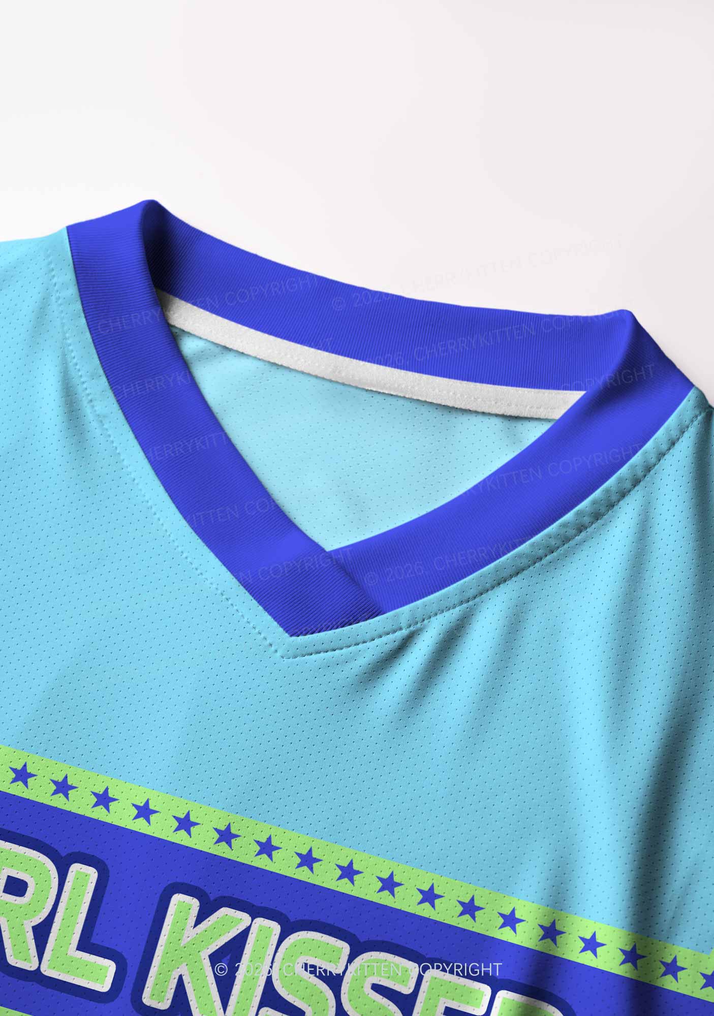 Blue Girl Kisser Pride Y2K Crop Football Jersey Shirts Cherrykitten