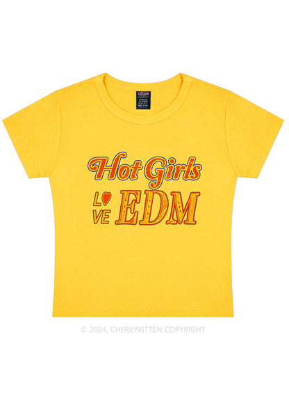 Hot Girls Love Edm Y2K Baby Tee Cherrykitten