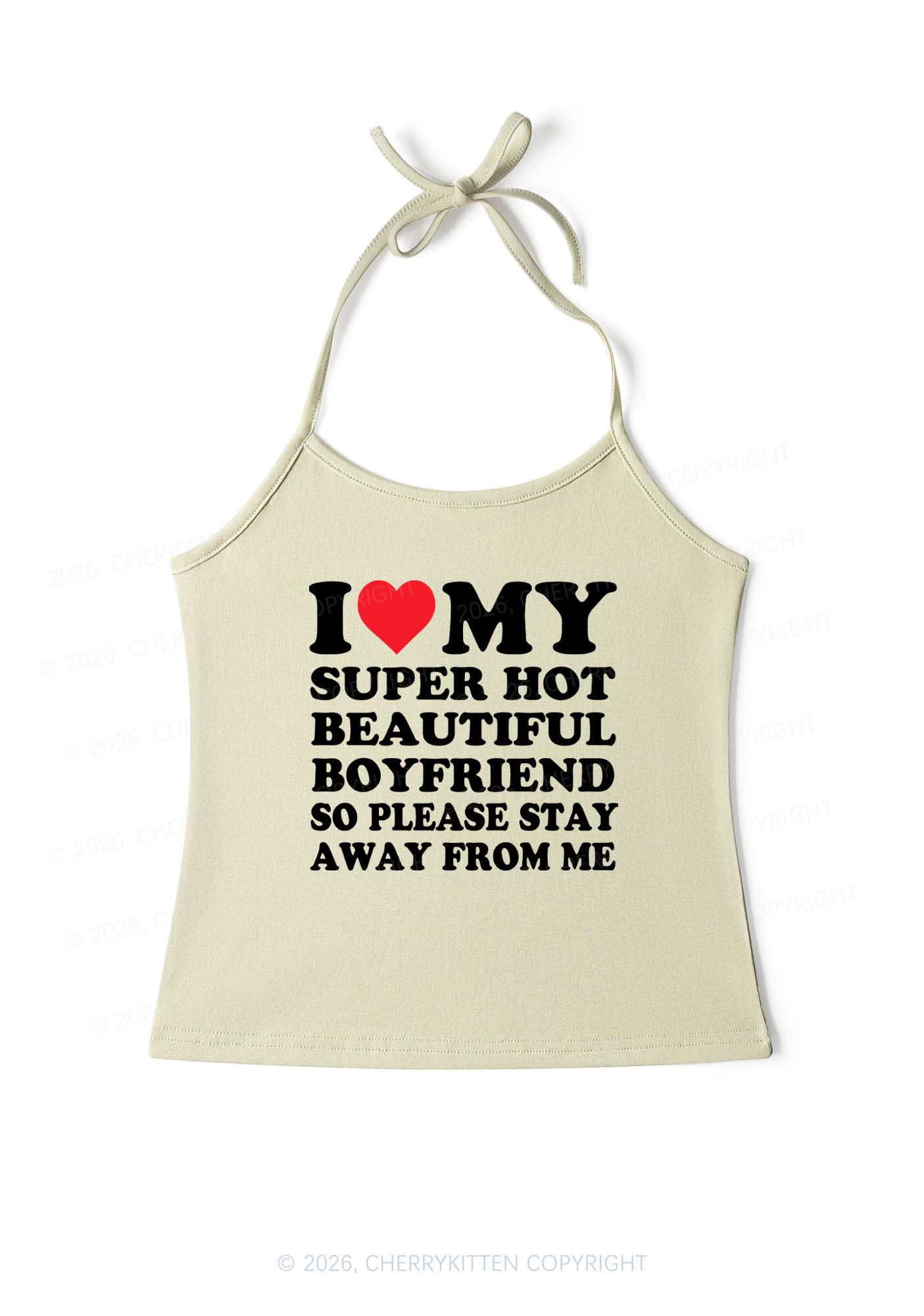 My Super Hot Boyfriend Y2K Halter Neck Cami Cherrykitten